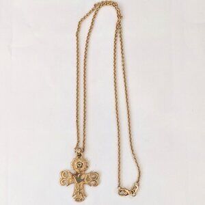 JAMES AVERY 14KT Solid Gold "La Primavera" 18" Chain Cross Necklace